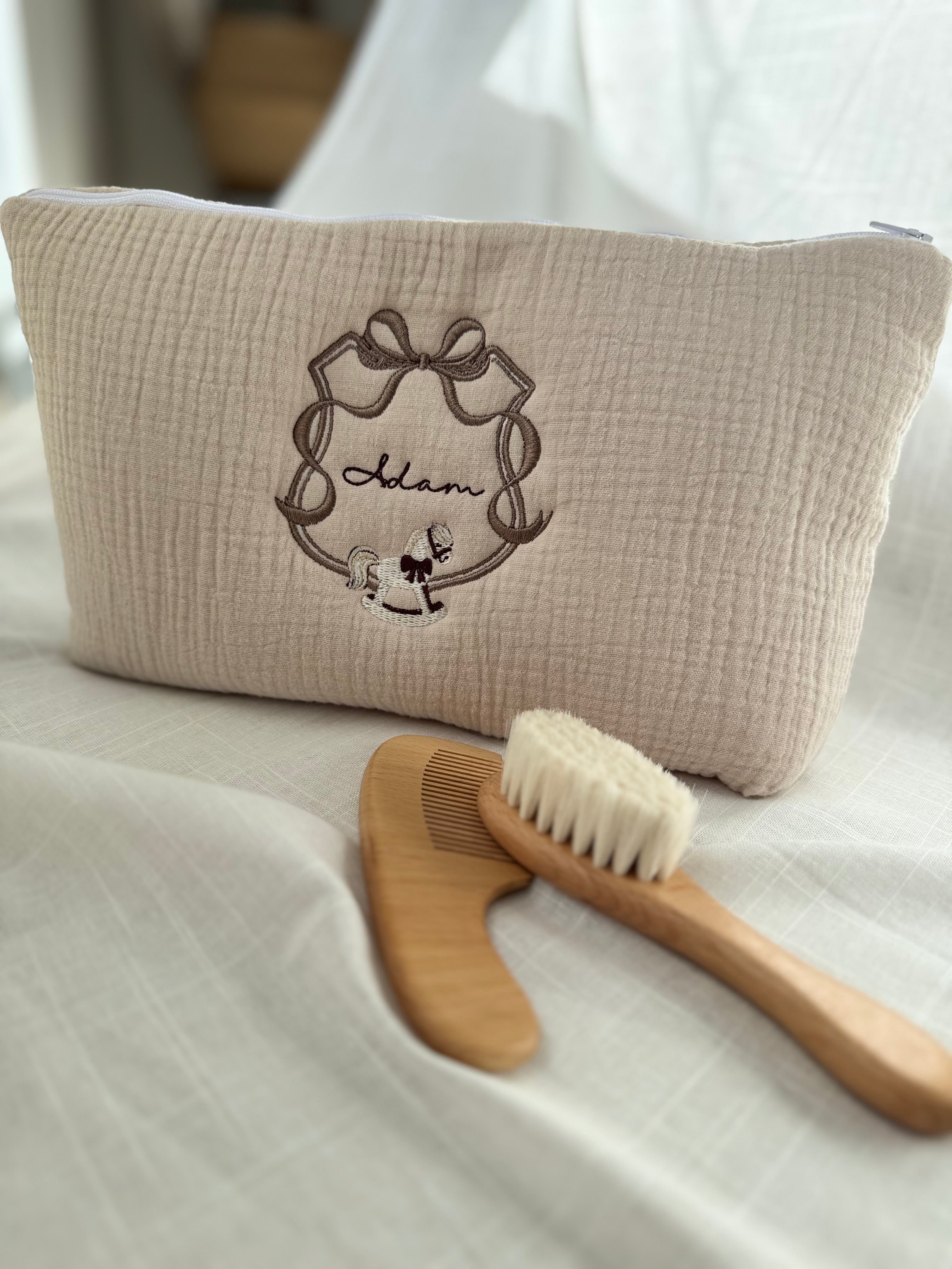 Trousse de toilette grand format — Gaze de coton