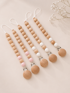 Attache tétine en silicone et bois de hêtre
