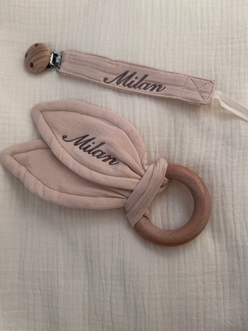 Attache tétine & anneau de dentition à personnaliser