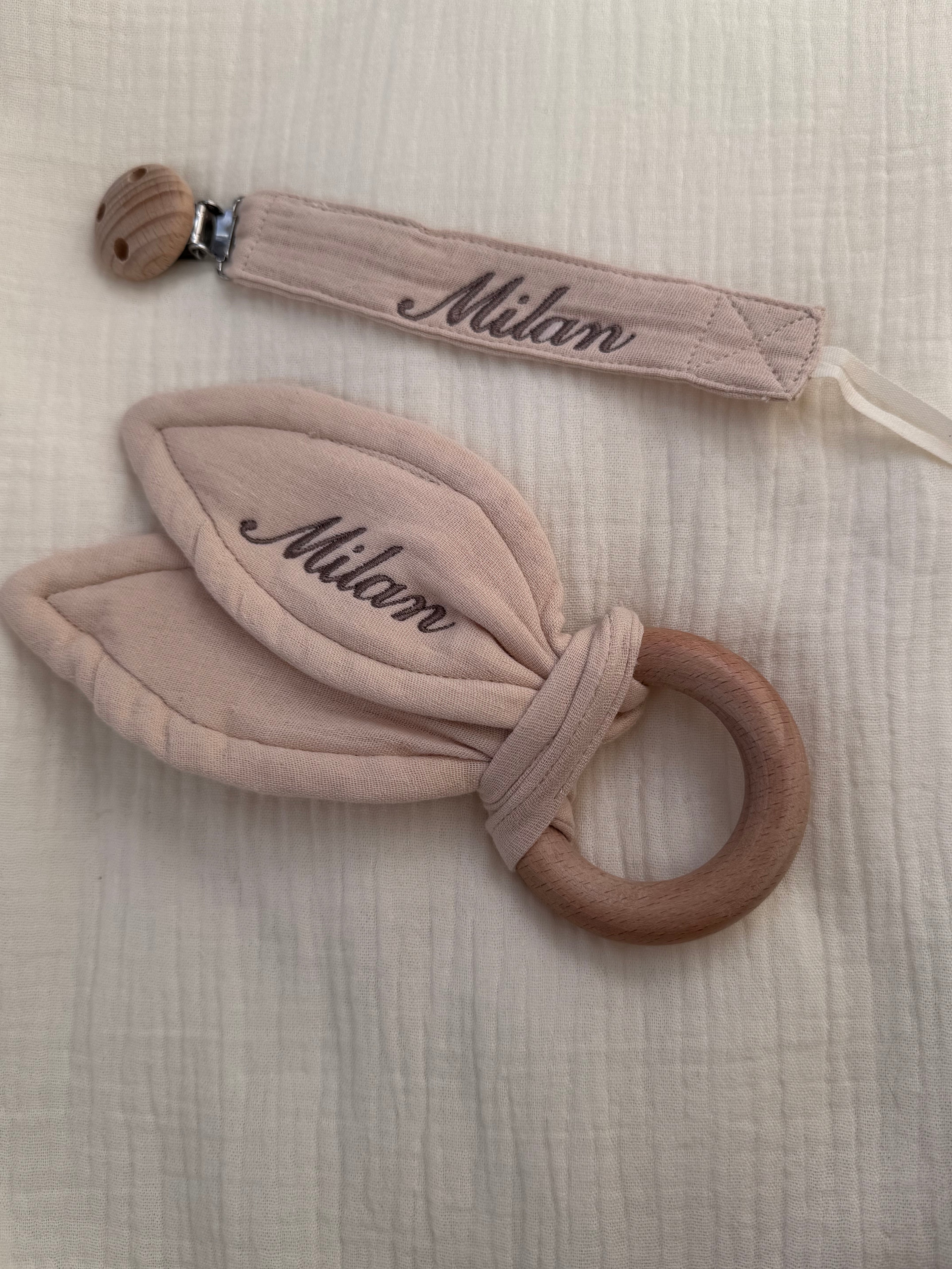 Attache tétine & anneau de dentition à personnaliser