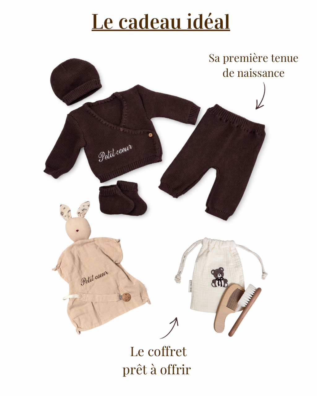 Coffret naissance « Petit Cœur » — Marron