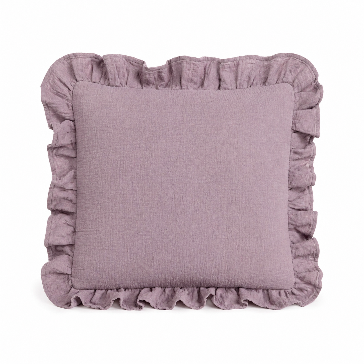 Coussin à volants en gaze de coton - À personnaliser
