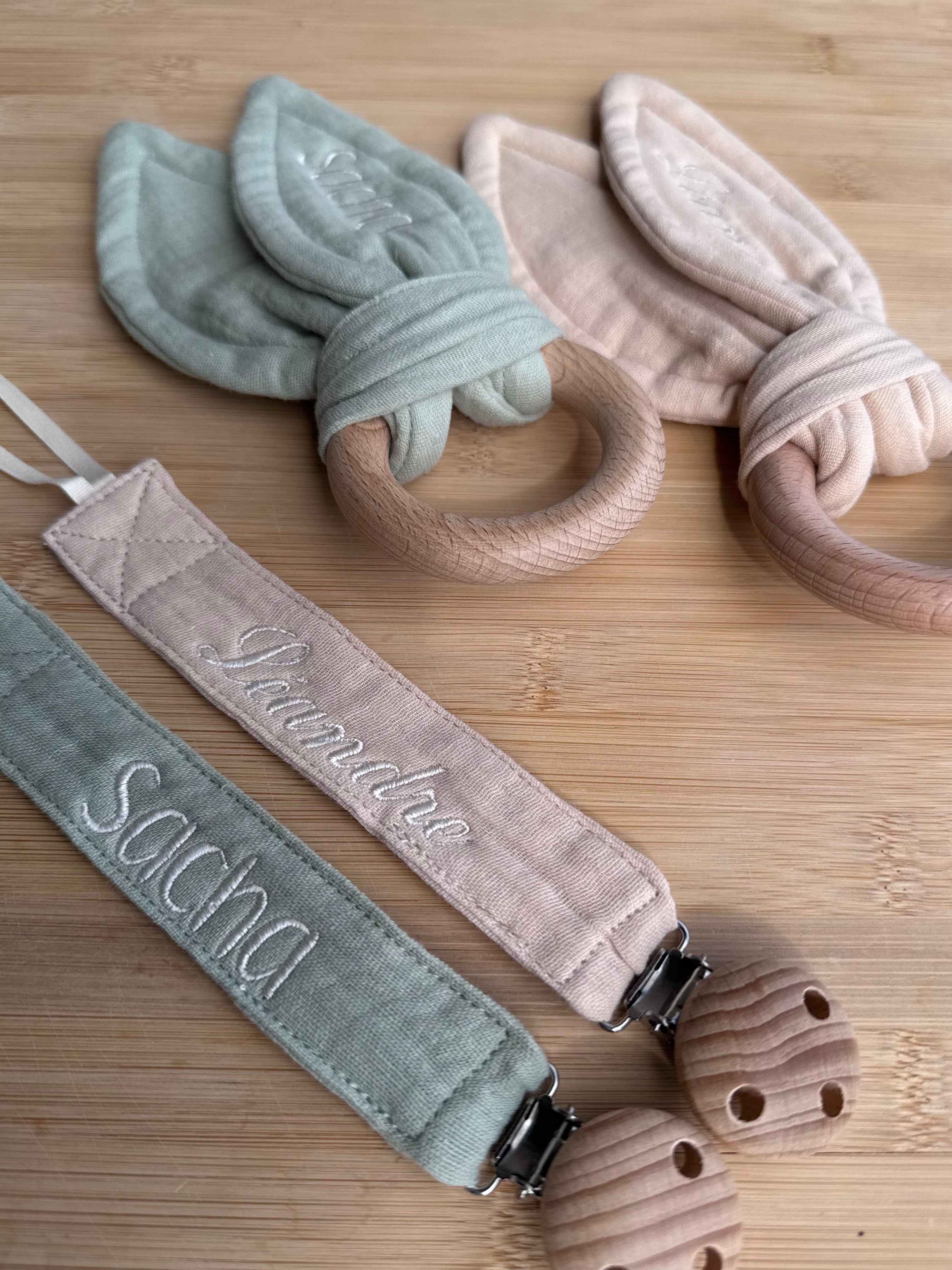 Attache tétine & anneau de dentition à personnaliser