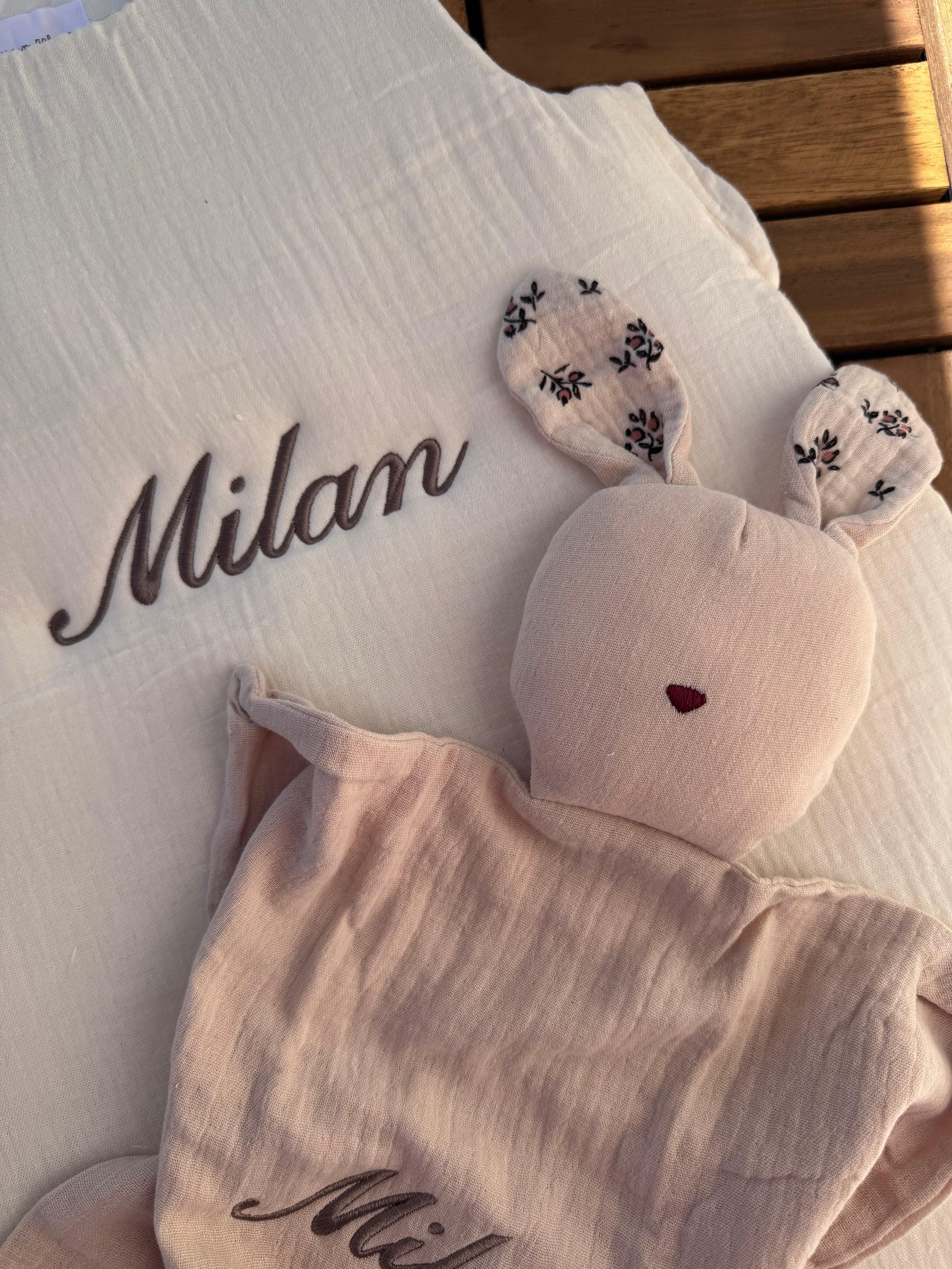Doudou Louloupi en gaze de coton à personnaliser