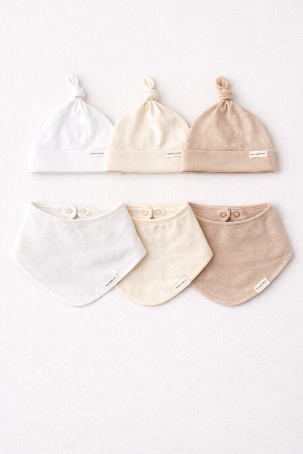 Bonnet & bavoir bébé en interlock de coton