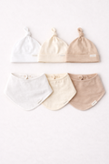 Bonnet & bavoir bébé en interlock de coton