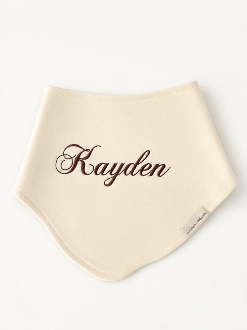 Bonnet & bavoir bébé en interlock de coton