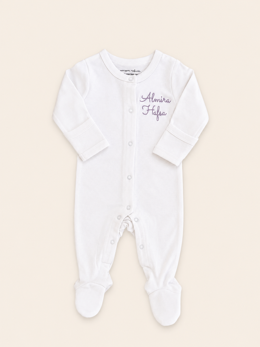 Pyjama bébé en interlock de coton à personnaliser