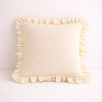 Coussin à volants 100% coton - À personnaliser