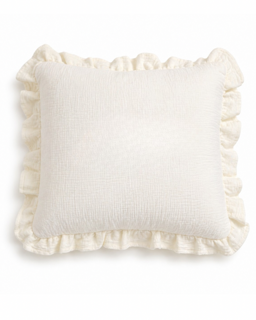 Coussin à volants en gaze de coton - À personnaliser