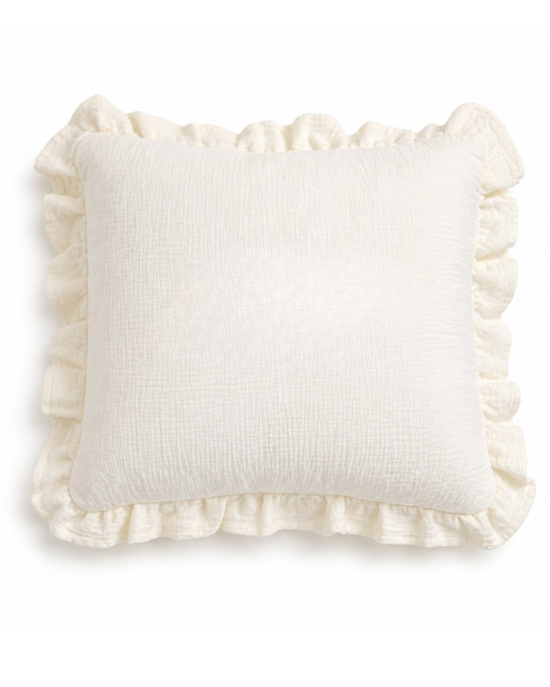 Coussin à volants en gaze de coton - À personnaliser