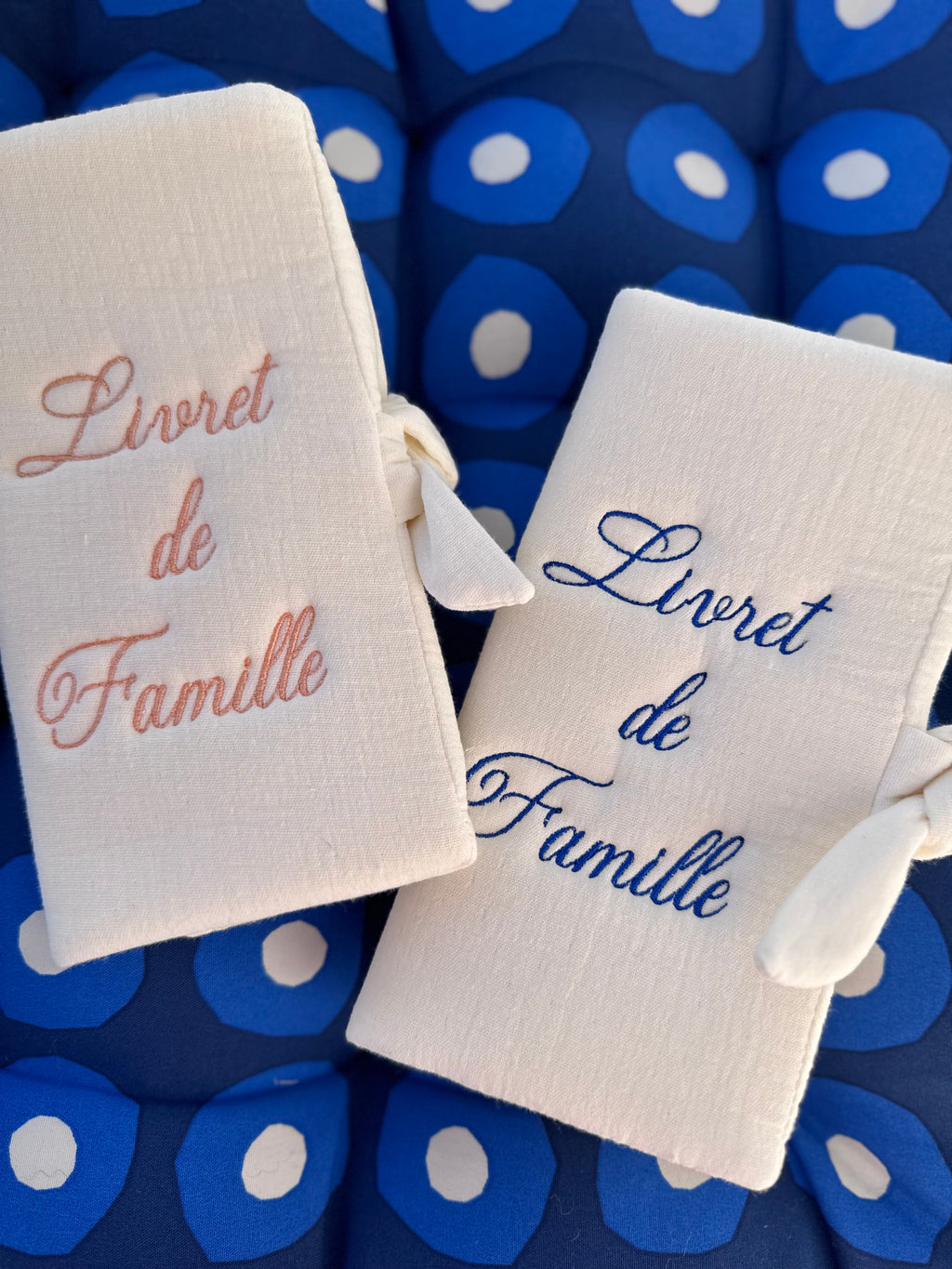 Protège livret de famille rembourré en gaze de coton